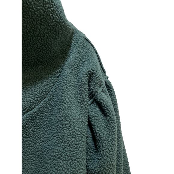 Free People Poppy Fleece Teddy Pullover Soft Jacket Forest Green Small - Picture 5 of 6